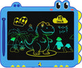 Tableta LCD de 12 pulgadas para garabatear, tablero de dibujo de dinosaurio verde para niños de 3 a 6 años, regalos de Navidad y cumpleaños, color azul