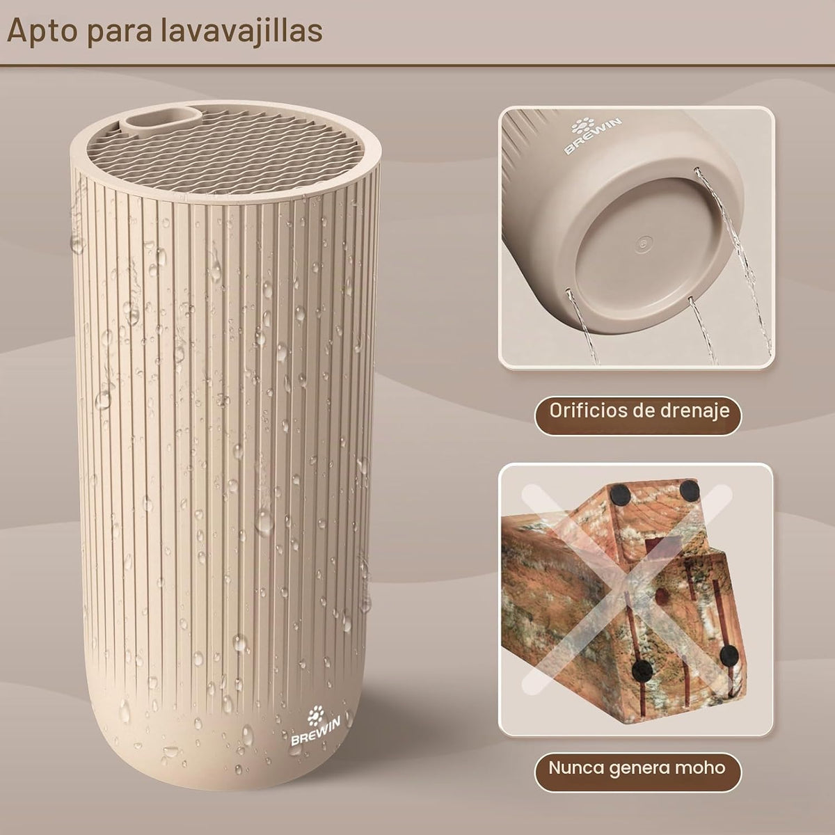 Brewin - Juego de cuchillos de cocina de 8 piezas con bloque universal y