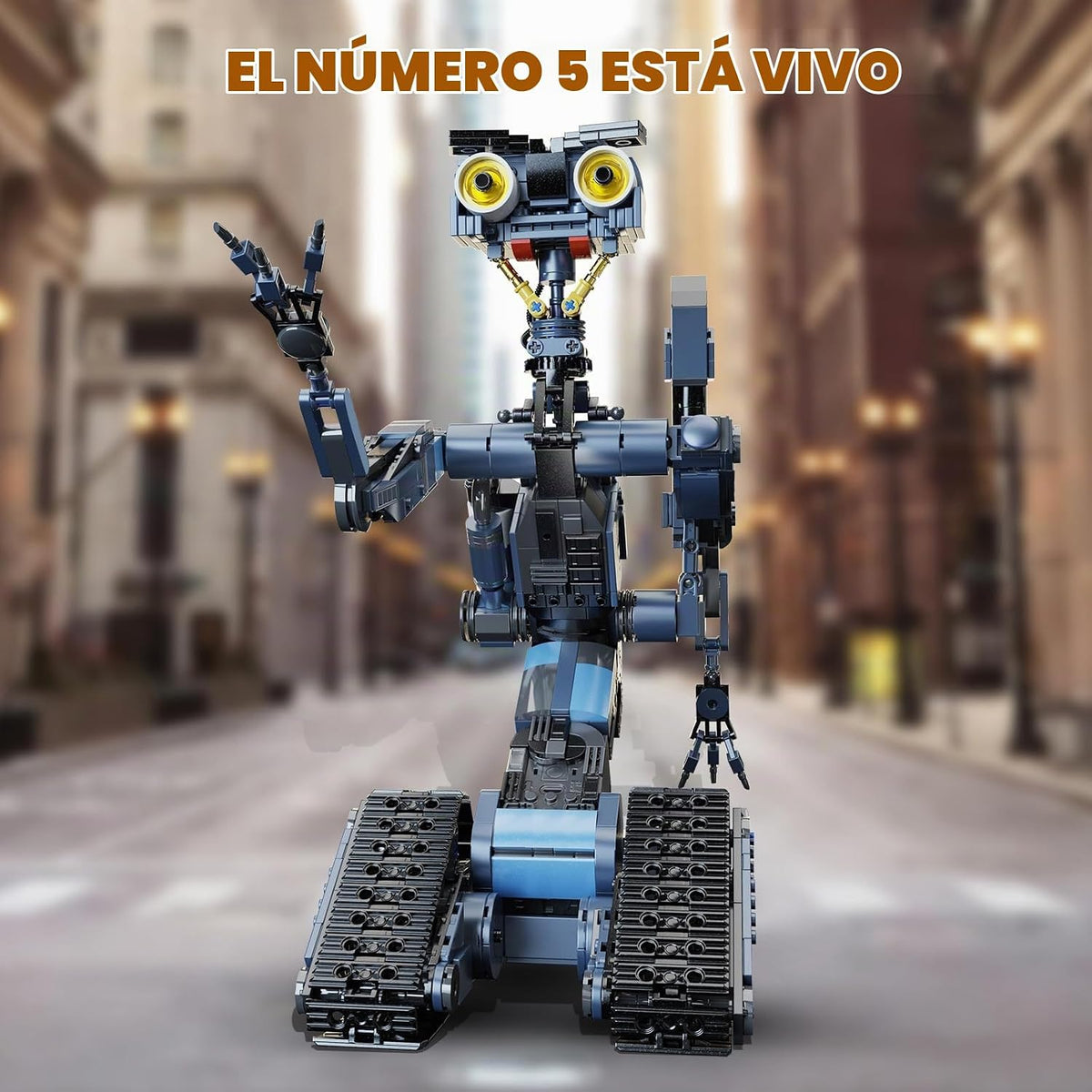 iATOM Johnny 5 Robot Building Set de 1176 piezas con control remoto, recargable, regalo para adultos y hombres, kit de modelo robótico de película STEM Tech
