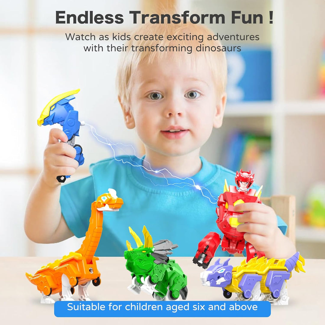 Juguetes de dinosaurio robot transformables 5-en-1 kit de