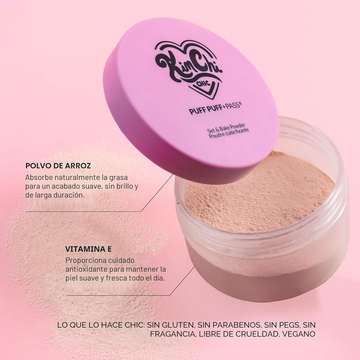 Kimchi Chic Beauty Puff Puff Pass Set y polvo fijador Bake para maq...