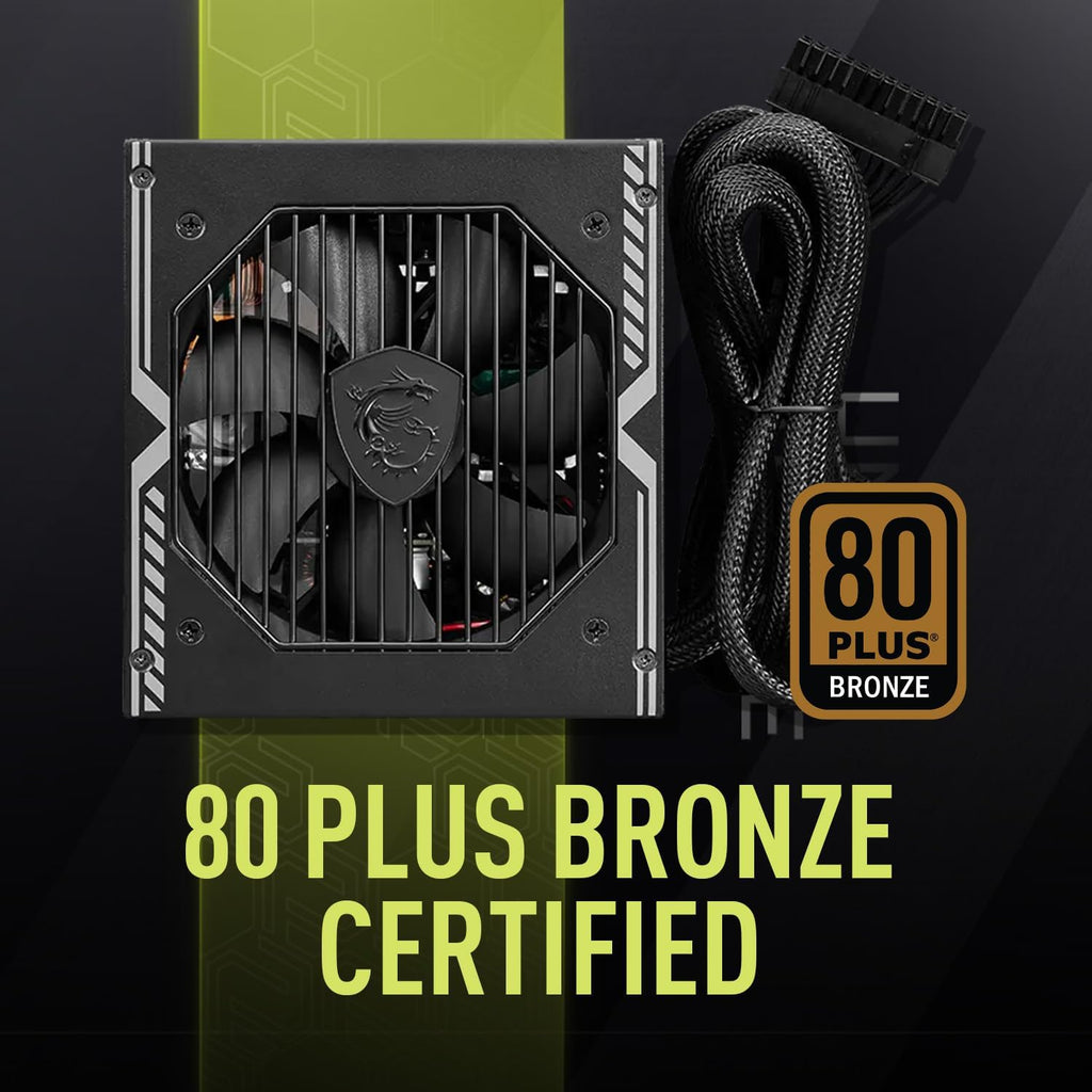 MSI MAG A650BE, Semi-Modular Compact 650W ATX Power Supply, 80+ Bronze, paquete de de 1
