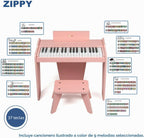 ZIPPY - Teclado de piano para niños, piano digital de 37 teclas para niños, instrumento educativo musical, piano de madera para niñas y niños mayores de 3 años