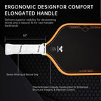 Paleta de pickleball, T700 de fibra de carbono Pickle Ball Paddle alargada aprobada por USAPA para jugadores intermedios y avanzados, núcleo de polipropileno de 0.630 in