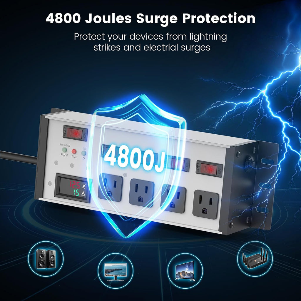 Protector contra sobretensiones de filtro EMI/RFI, con pantalla