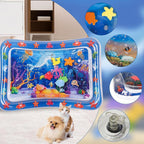 2 alfombrillas de agua para gatos mejoradas, juguete interactivo para gatos de interior para hacer ejercicio, cazar, matar, antiarañazos, a prueba de fugas, plegable, sensorial