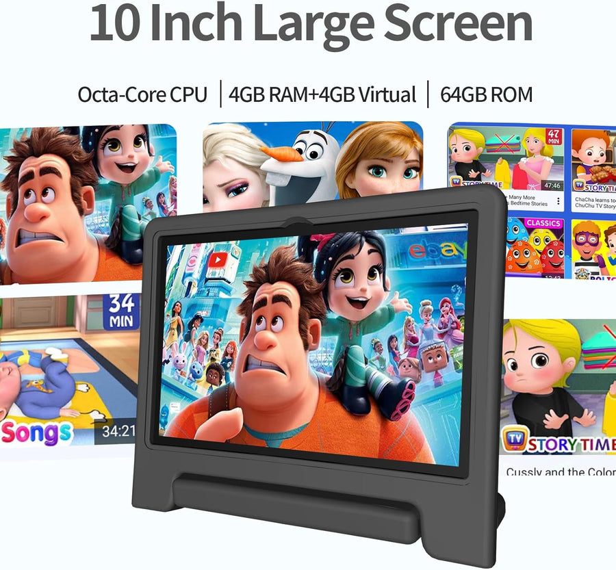 JREN Tablet para Niños｜10 Pulgadas 64GB Android 14｜Octa-core｜64GB｜W...