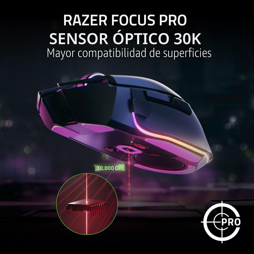 Razer Basilisk V3 Pro Ratón Inalámbrico para Juegos: Rueda de Incli...
