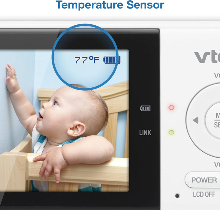 VTech VM819-2 Monitor de bebé, pantalla de 2.8 pulgadas, 2 cámaras,...