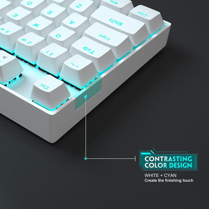 MageGee Teclado mecánico para juegos con interruptor azul, teclado...