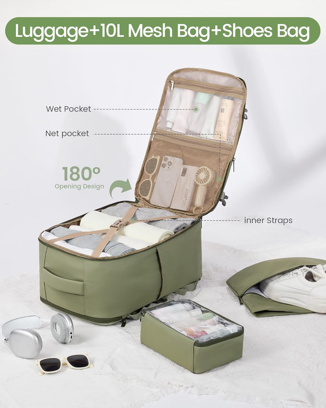 LOVEVOOK Mochila de viaje de 40 L para mujeres y hombres, mochila d...