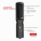 Red by Kiss Cepillo alisador de cabello iónico 2 en 1 con revestimiento de cerámica, temperatura ajustable, apagado automático, cerdas protectoras de piel y cable giratorio de 360°, suave y estilo en pocos trazos