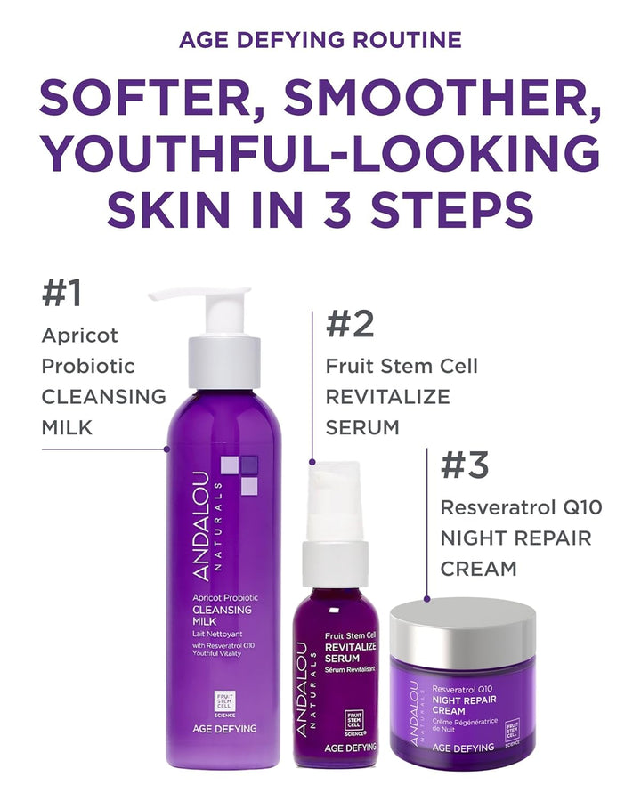 Crema reparadora de noche Andalou Naturals Age Defying Resveratrol...