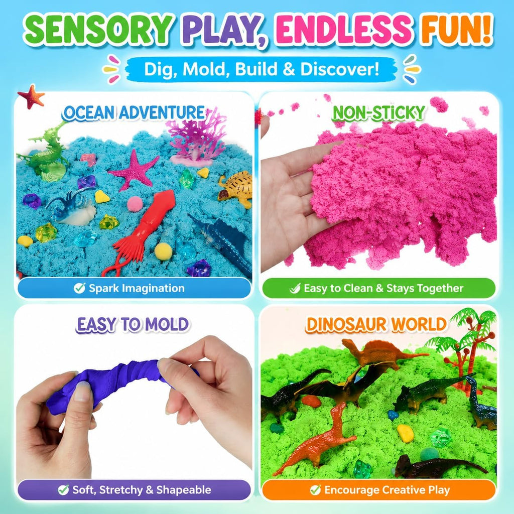 Cubo sensorial sensorial Dino & Ocean con arena de juego
