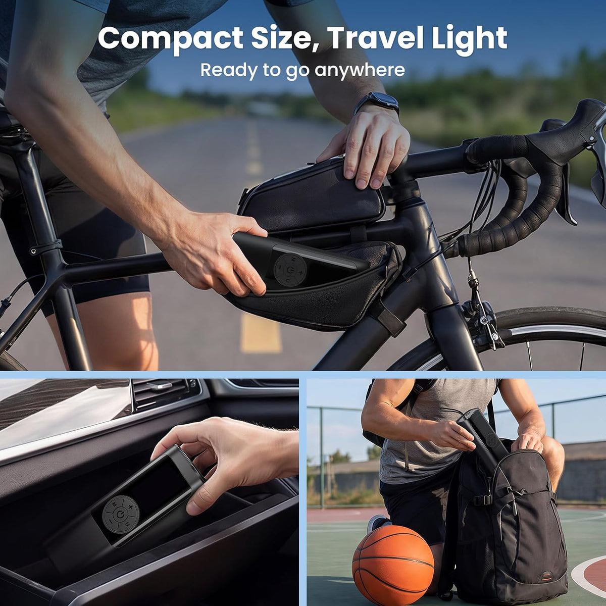 FamilyKit Compresor de aire portátil para inflador de neumáticos, b...