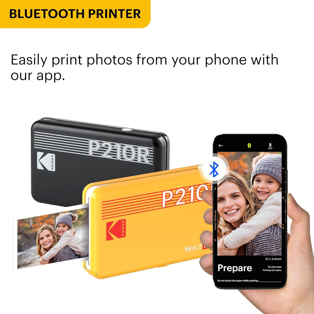 KODAK Mini 2 Retro 4PASS - Impresora fotográfica portátil, 2.1 x 3....