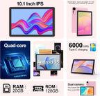 ICONLINK Tableta de 10 pulgadas Android 15 Tablets con funda