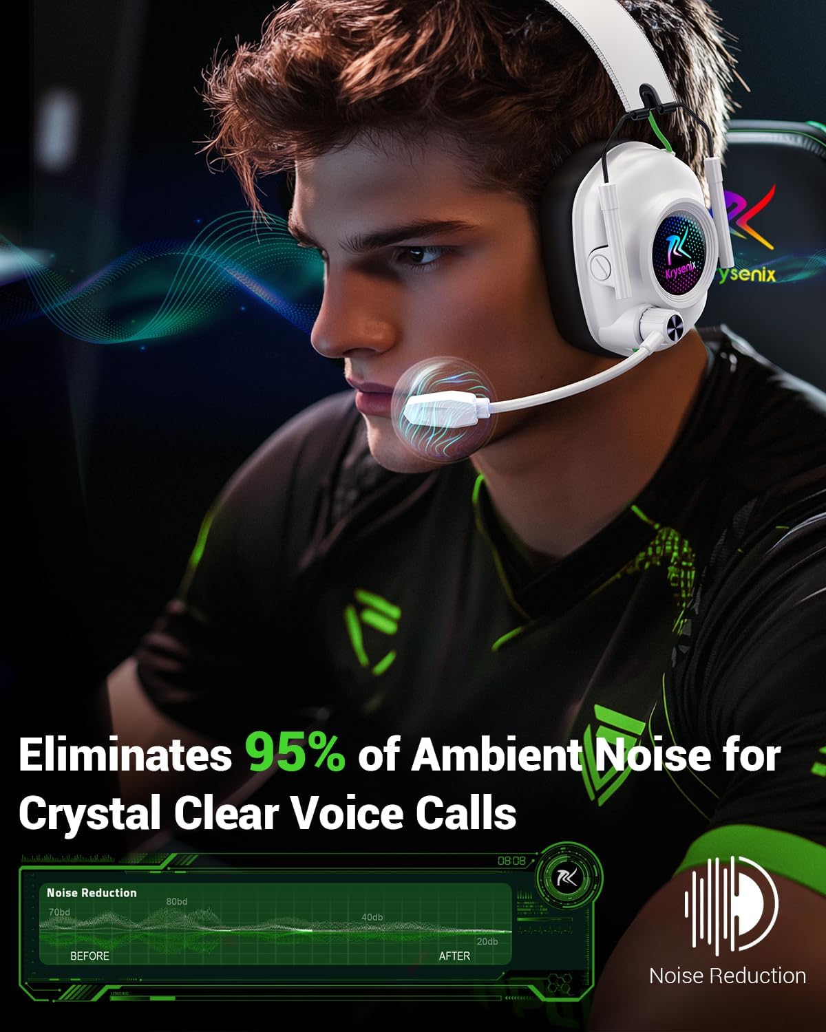 Auriculares inalámbricos para juegos con micrófono para PS5, PS4 y PC