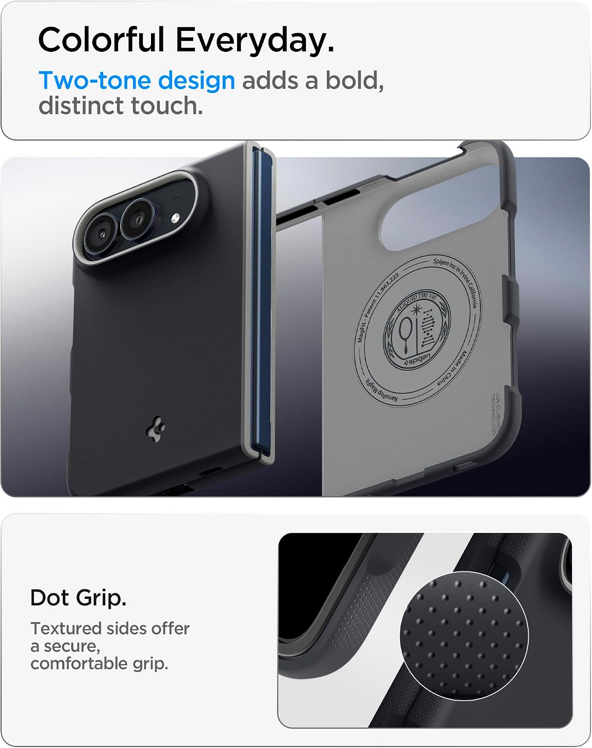 Spigen Nano Pop MagFit - Funda para iPhone Duo, sésamo negro