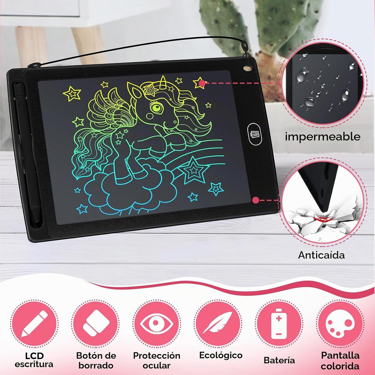 Zhehao Tableta de escritura LCD de 32 piezas para niños 8.5 "borrable