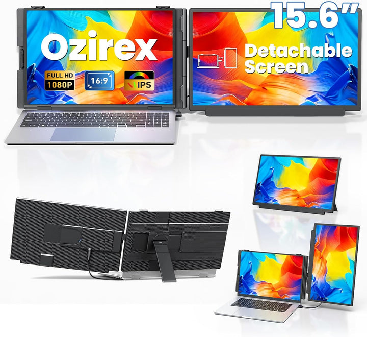 Ozirex Extensor de pantalla de portátil desmontable de 15,6 pulgada...