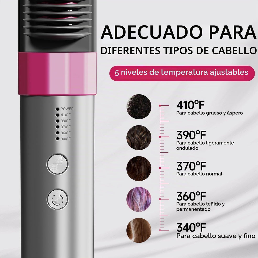 Cepillo alisador de pelo para mujer, peine alisador de cerámica de...
