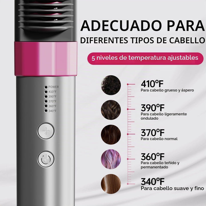 Cepillo alisador de pelo para mujer, peine alisador de cerámica de...