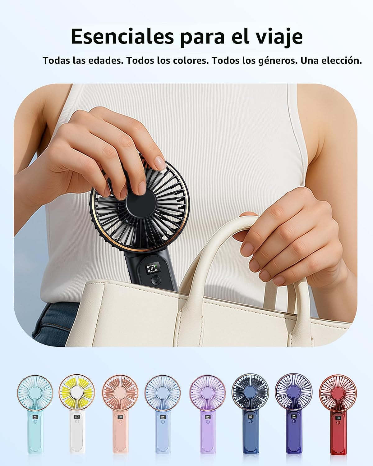 TUNISE Ventilador de Mano Portátil Recargable, Ventilador Portátil...