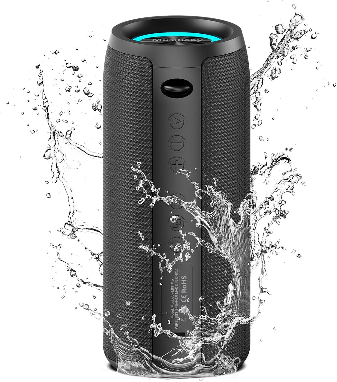 Altavoz Bluetooth IPX6 resistente al agua. Musibaby M88pro con soni...