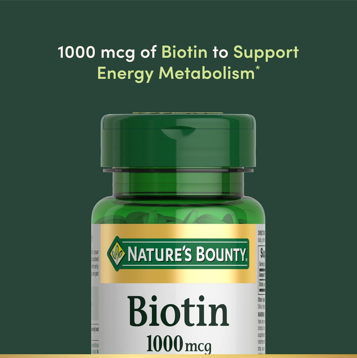 Nature's Bounty Biotina, Apoya el metabolismo para la energía y...