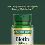 Nature's Bounty Biotina, Apoya el metabolismo para la energía y...