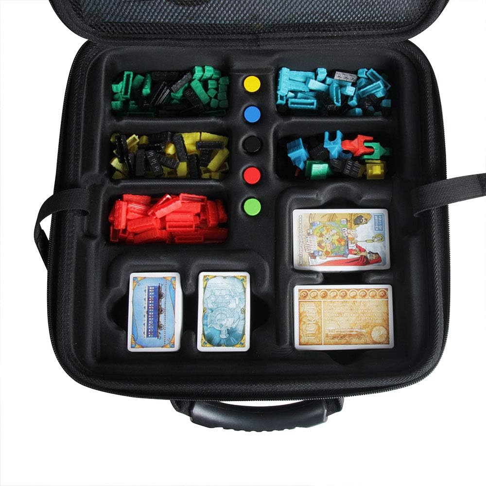 Hermitshell Hard Travel Case para Asmodee Ticket a Ride Board Game (2025 Refresh) - Fits Main Game + USA 1910 Expasion