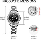OLEVS Reloj para Mujer Plateado de Acero Inoxidable Elegante Analógico Lúmenes Visibles