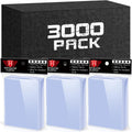 3000 fundas para tarjetas intercambiables, protectores de tarjetas blandas transparentes, fundas de plástico de 2.64 x 3.36 pulgadas para tarjetas de béisbol, MTG, TCG, tarjetas deportivas y tarjetas