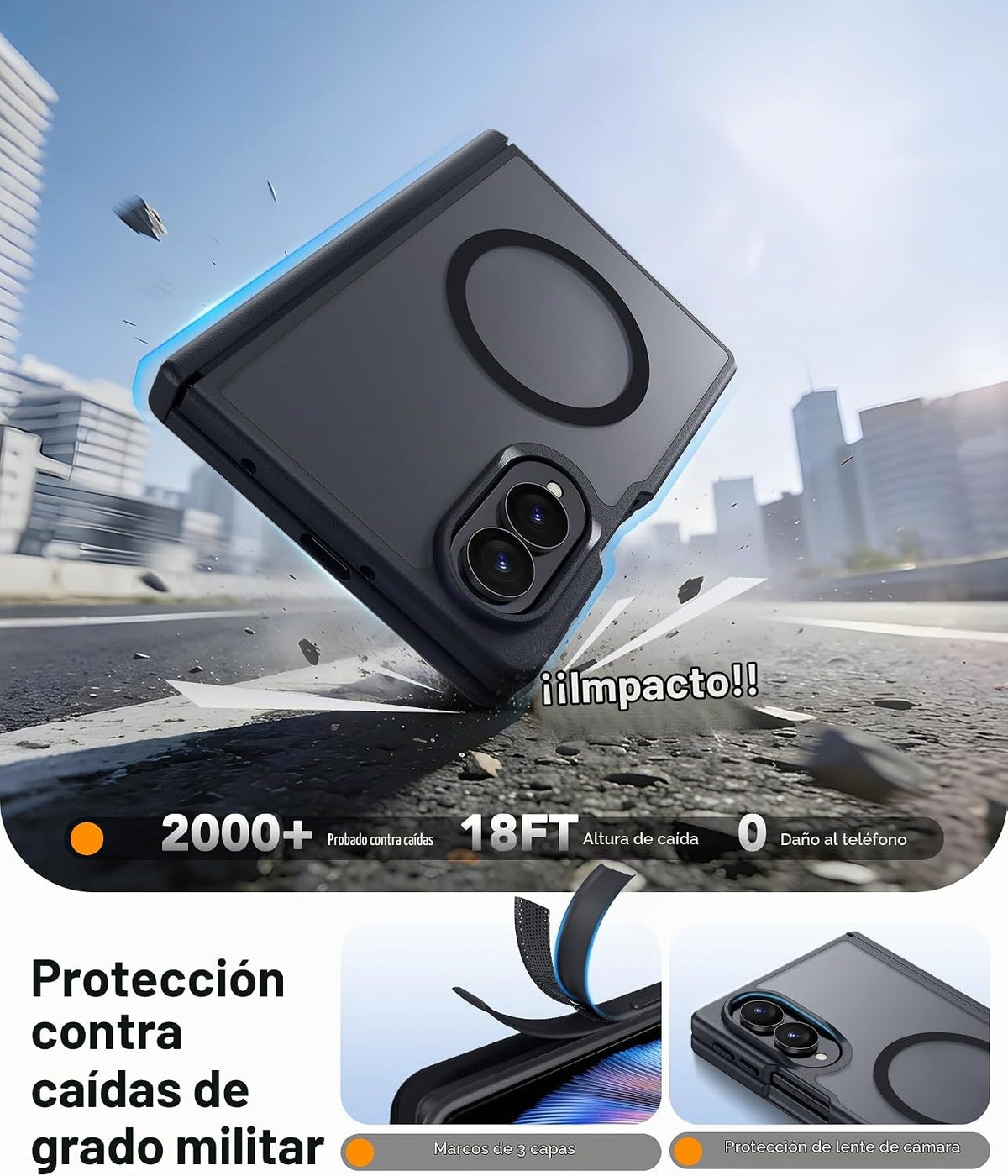 FNTCASE Funda para Samsung Galaxy Z Fold 8, apta para Magsafe, protección