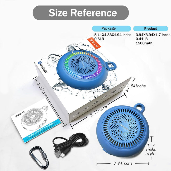 SOWO Altavoz Bluetooth de ducha impermeable \u2013 Pequeño altavoz...
