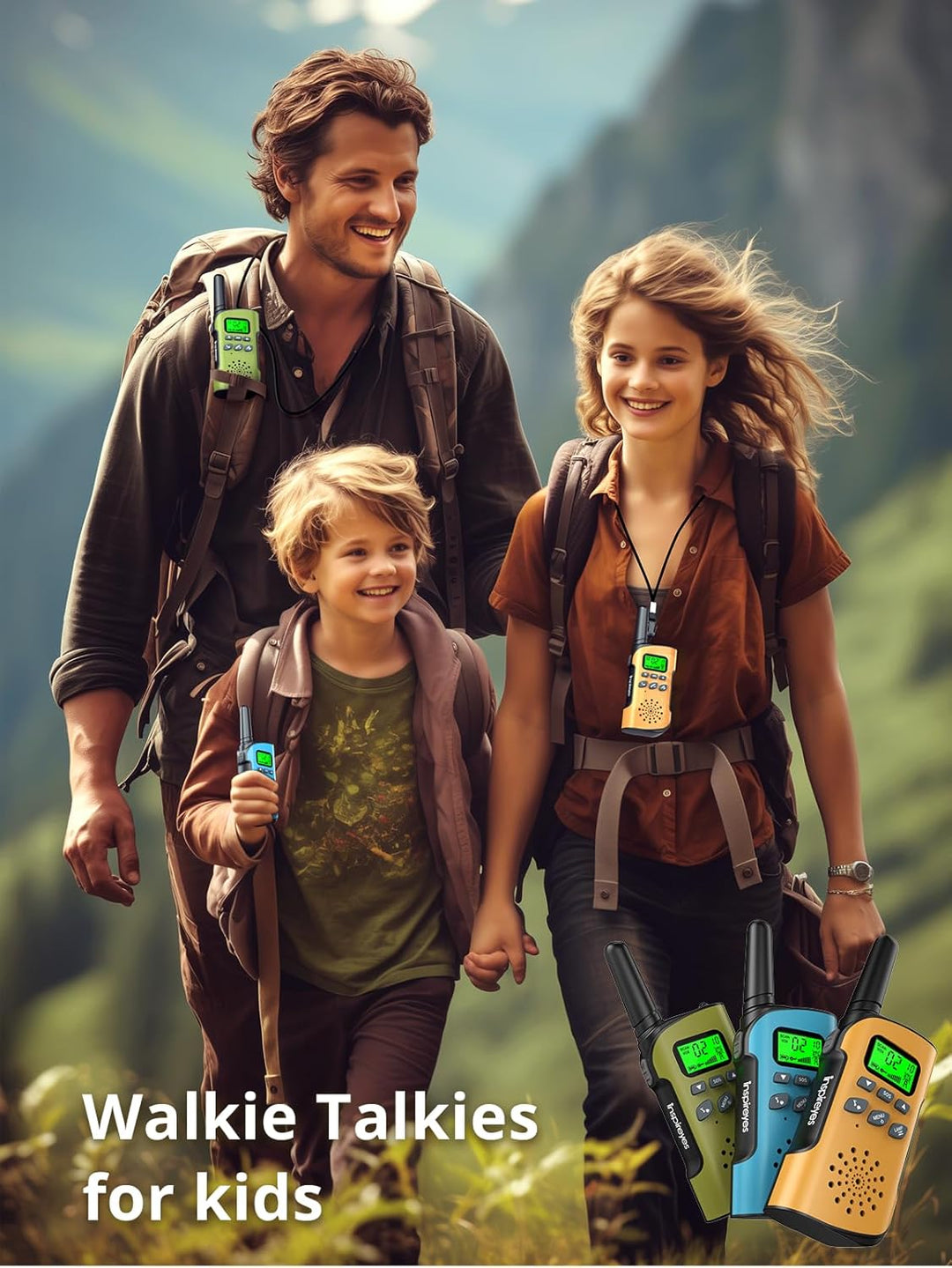 Inspireyes Walkie Talkies para niños recargables, rellenos de cesta...