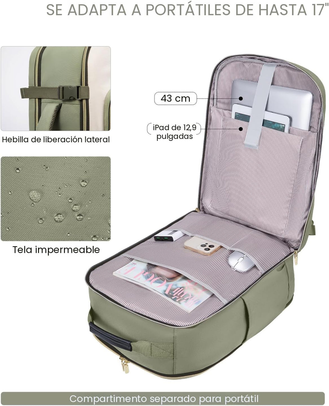 LOVEVOOK Mochila de viaje de 40 L para mujeres y hombres, equipaje...