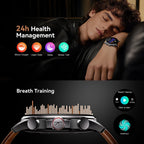 Kieslect Reloj inteligente para hombres y mujeres, compatible con Android y iPhone, pantalla AMOLED de 1.43 pulgadas, rastreador de actividad física con respuesta/hacer llamadas, monitor de frecuencia cardíaca impermeable IP68/sueño/SpO2, más de 100 modos