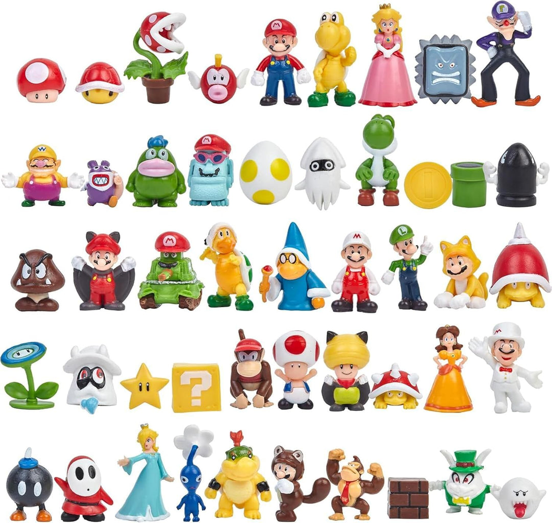 Juego de 48 mini figuras de acción inspiradas en Mario, figuras de...