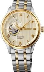 Seiko SSA464 Reloj para Hombre - Colección Presage - Caja de acero inoxidable, correa de cuero, diseño elegante, cronometraje de precisión, oro
