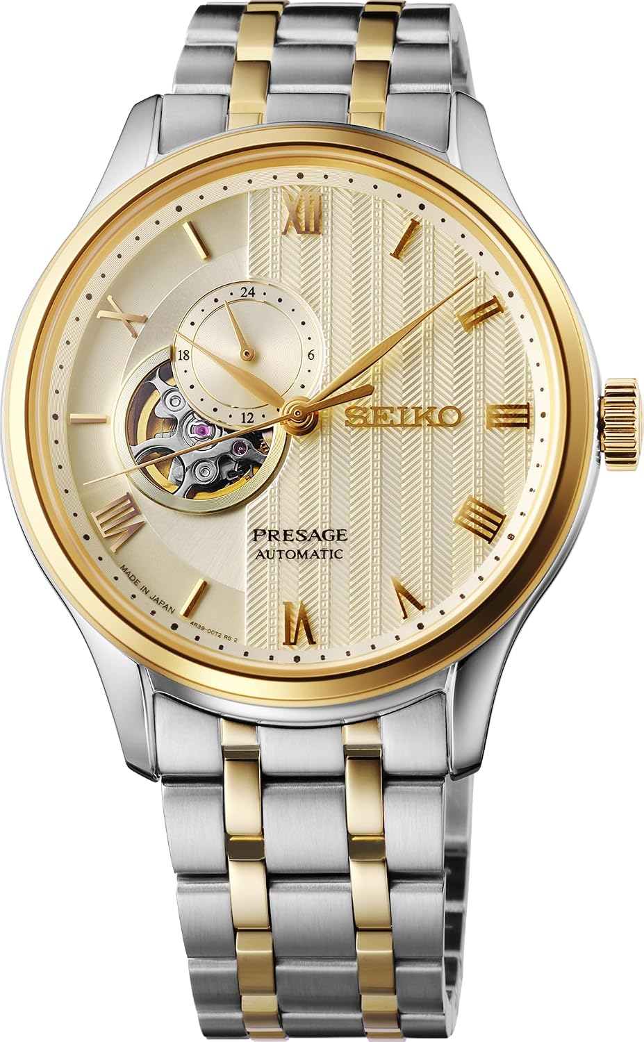 Seiko SSA464 Reloj para Hombre - Colección Presage - Caja de acero inoxidable, correa de cuero, diseño elegante, cronometraje de precisión, oro