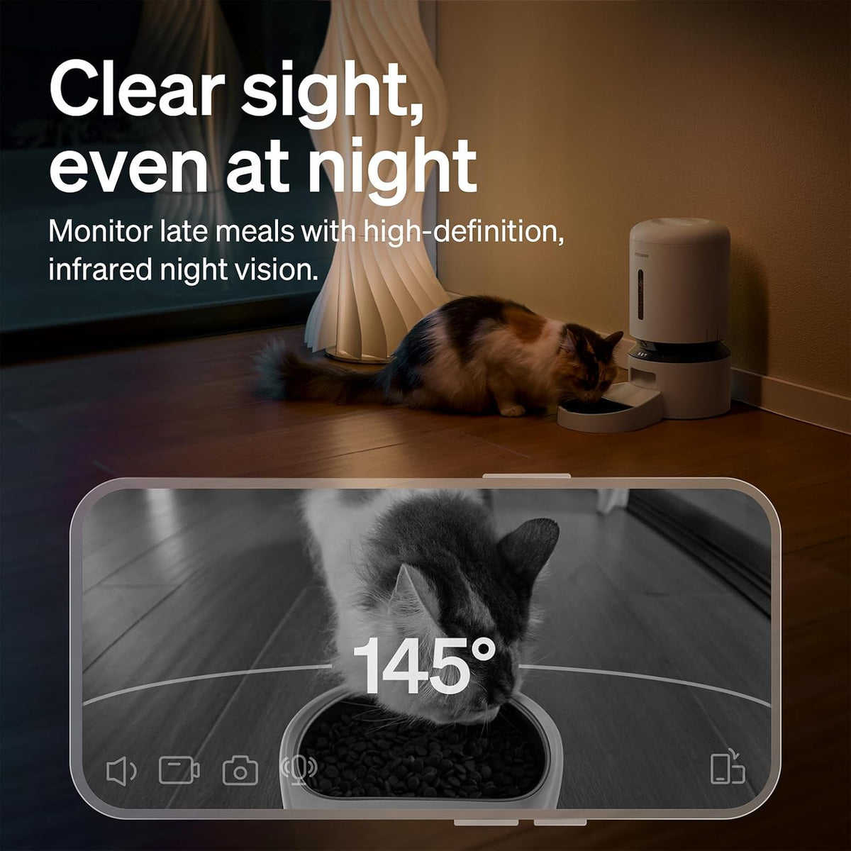 PETLIBRO Alimentador automático para gatos con cámara, video HD 1080P y