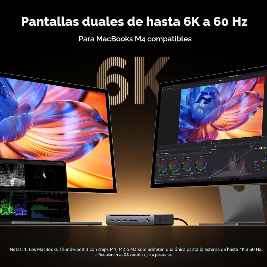 UGREEN Estación de acoplamiento Maxidok Thunderbolt 5, triple 4K@144Hz