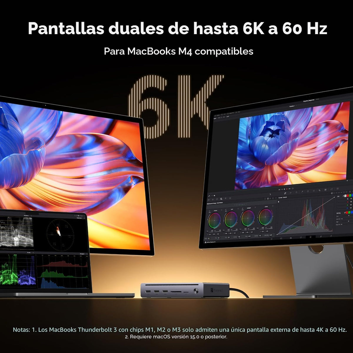 UGREEN Estación de acoplamiento Maxidok Thunderbolt 5, triple 4K@144Hz