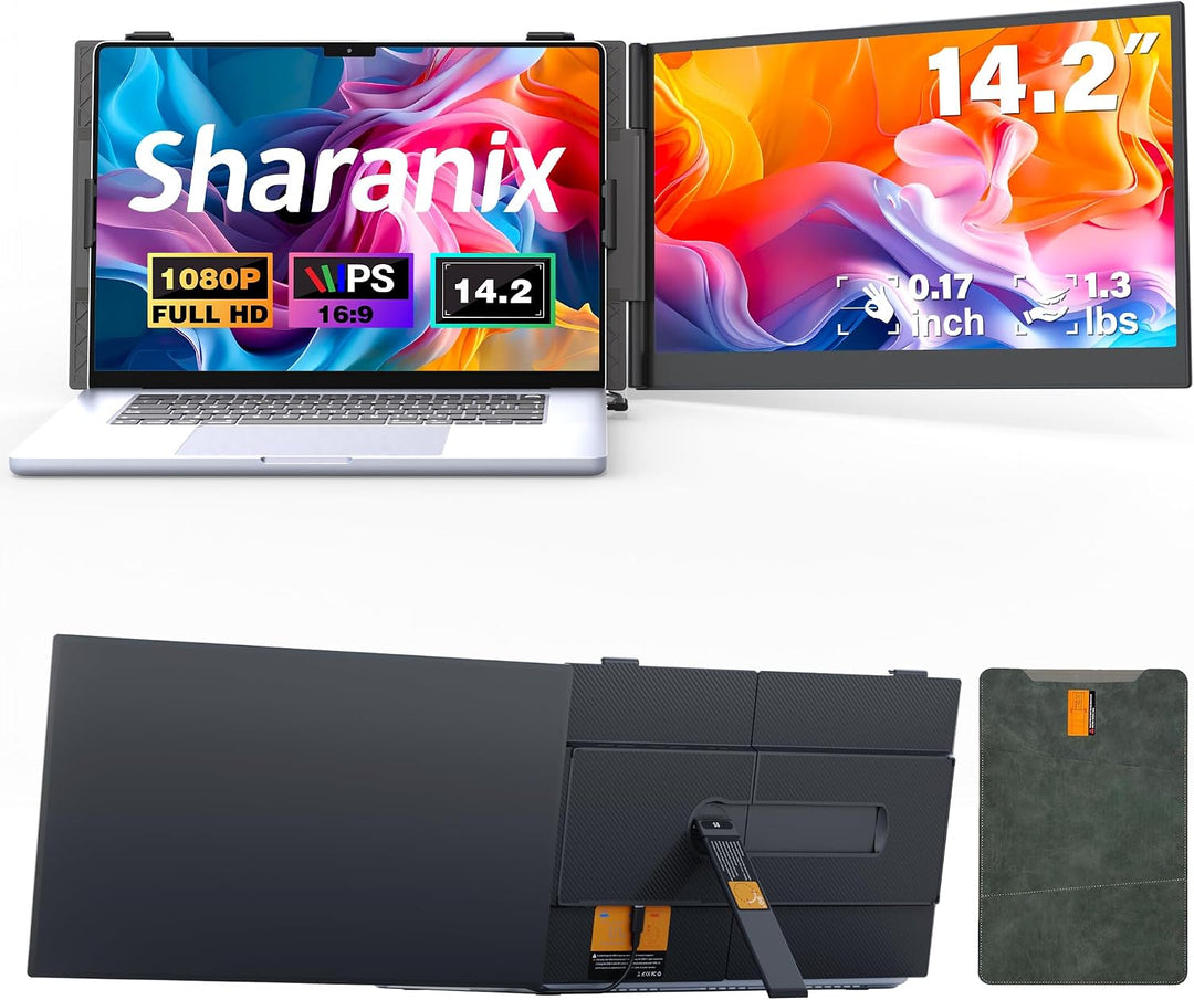 sharanix Extensor de pantalla para portátil de 14.2 pulgadas, exten...