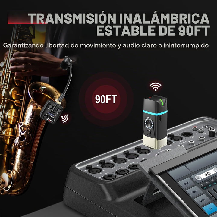 Xvive U7 Sistema Inalámbrico para Saxofón y Trompeta con Transmisor...