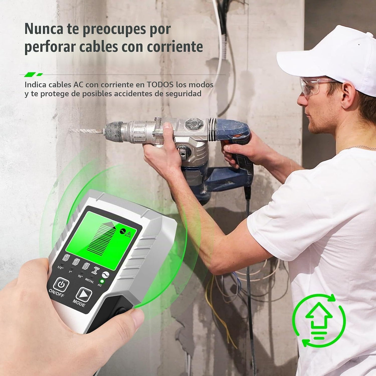 Detector de escáner de pared con buscador de pernos para madera, pernos