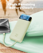 Charmast Cargador portátil de 20000mAh con cables incorporados, ban...