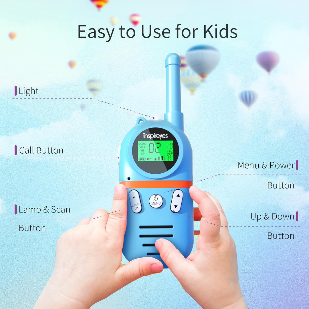 Inspireyes Walkie Talkies para niños recargables, juguetes para niñ...